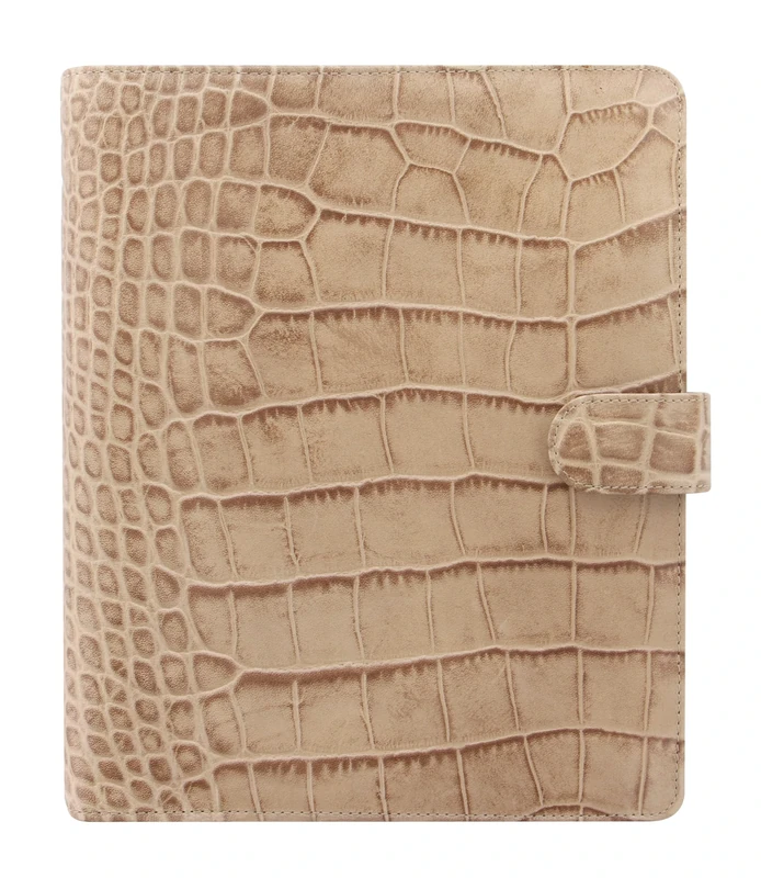 Filofax Classic Croc A5 Leather Organiser - Fawn
