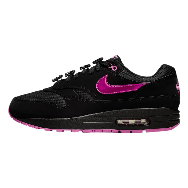 Nike Men's Air Max 1 Premium Sneaker - Black Pink Red 4 UK