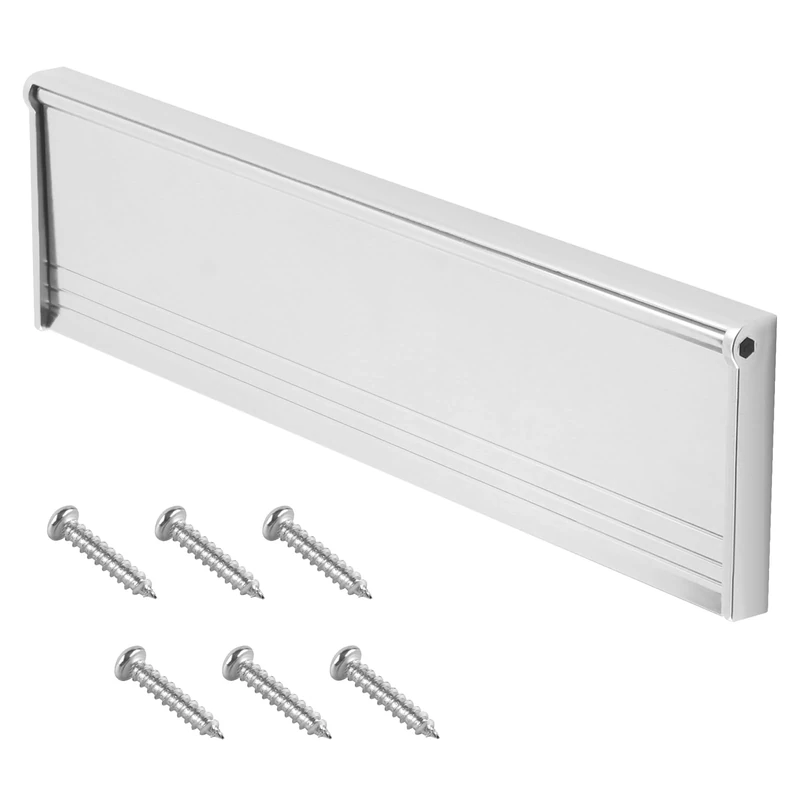 Door Letterbox Flap 11.5 Inch (29.3cm) 1 Set,Letter Box Cover for Front Door with Draught Excluder Brush and Sprung Prevents Draughts Coming Through Compatible with UPVC Composite Wooden Doors Silver
