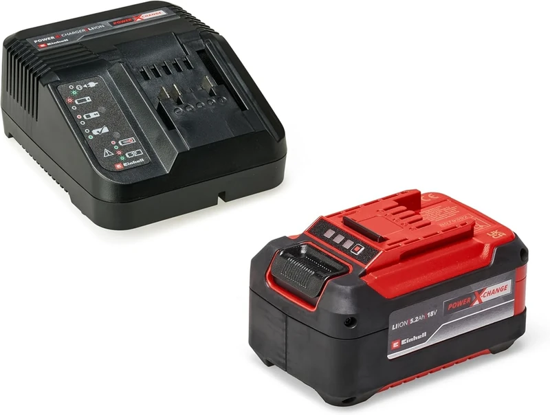 Original Einhell 5.2 Ah battery and charging device Power X-Change Starter Kit (Li-ion, 18 V, 100 minutes charging time, suitable for all Power X-Change devices)