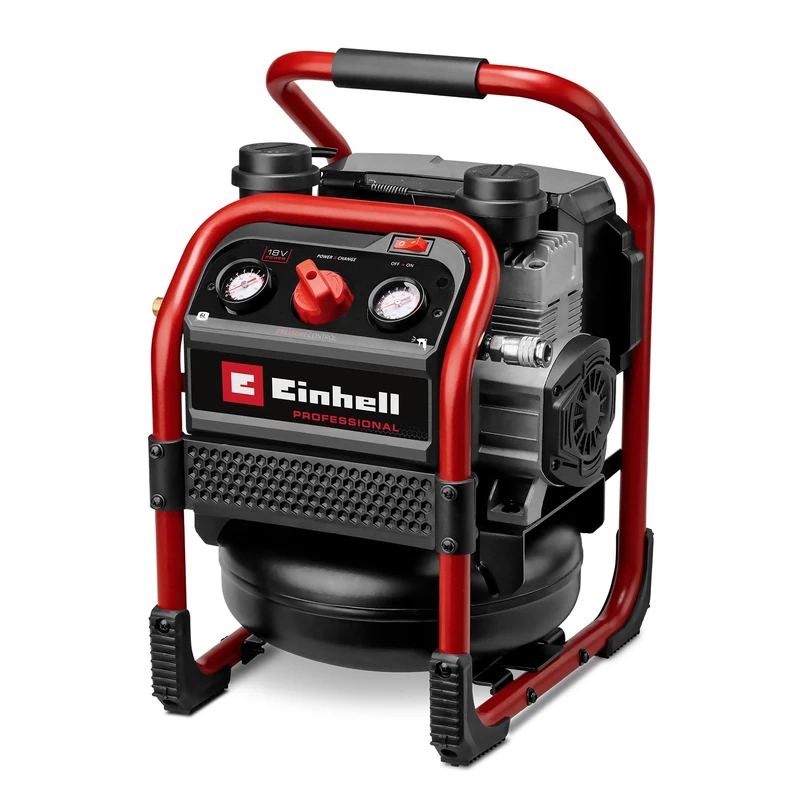 Einhell Professional Cordless Compressor SILENZO 18/160 Power X-Change (18 V, max. 8 bar, 6 L Tank, 160 L/Minute Suction Capacity, Pressure Gauge, Oil-Free, Particularly Quiet, Without Battery)