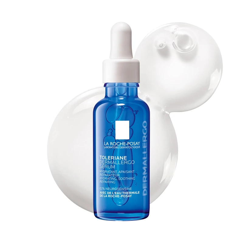 La Roche-Posay Toleriane Dermallergo Serum is daily soothing and hydrating serum. Concentrated in Neurosensine, our formula instantly soothes sensitive to allergy-prone skin.