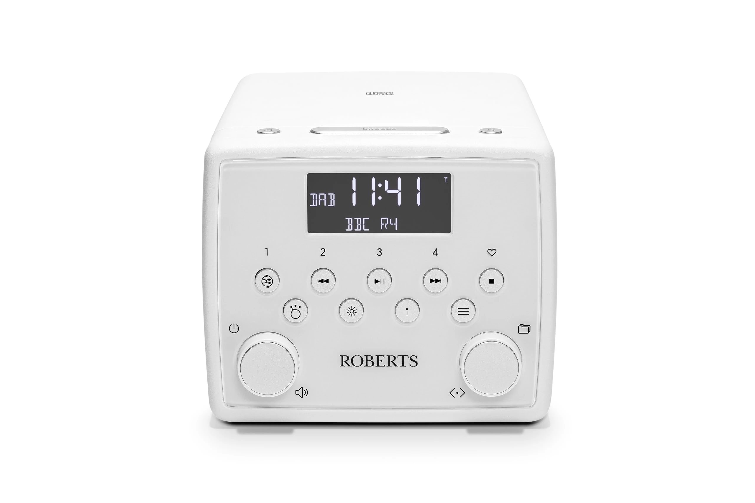 Roberts SOUND49 FM/DAB/DAB+ Digital Radio with Bluetooth, Alarms and CD Player, White