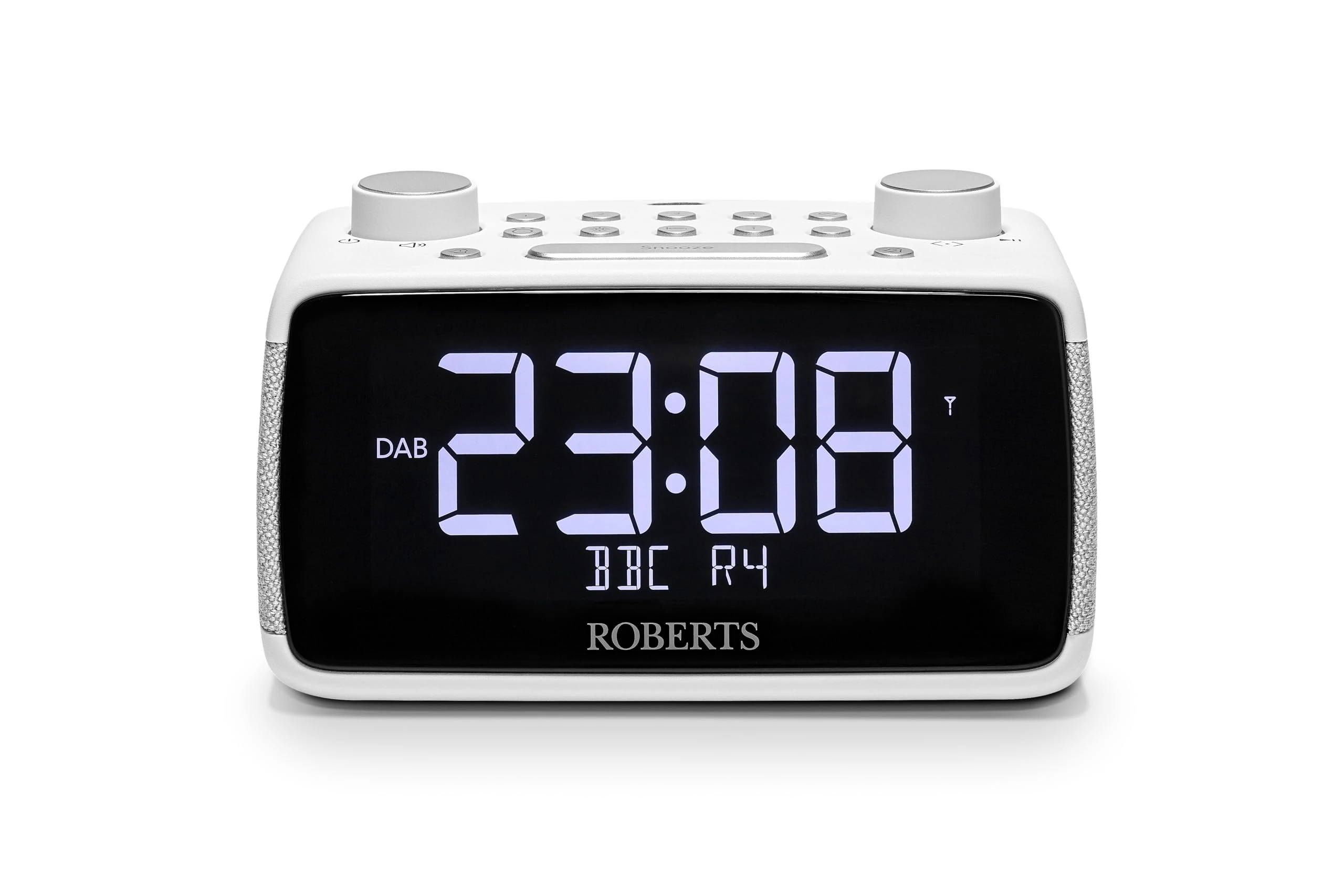 Roberts ORTUS4 FM/DAB/DAB+ Digital Radio with Bluetooth, Alarms and Over-Sized Display, White