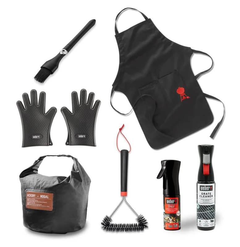 Weber SmokeFire Starter Set - Accessory Pack with Cleaning Tools and Barbecue Utensils for SmokeFire Models – Black (18307)