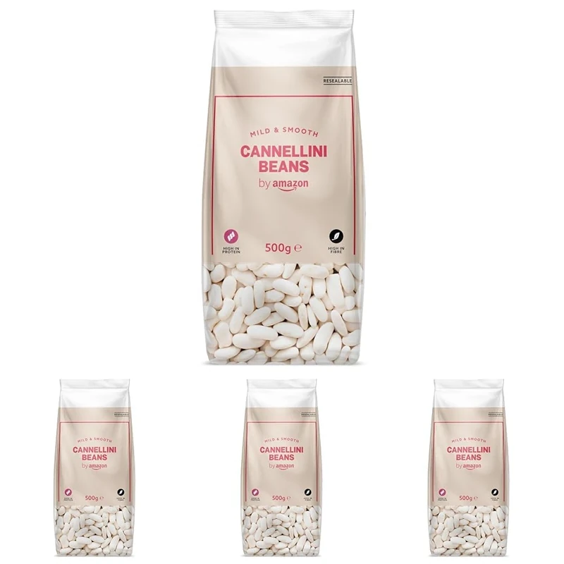 by Amazon Cannellini Beans, 500g (Pack of 4)