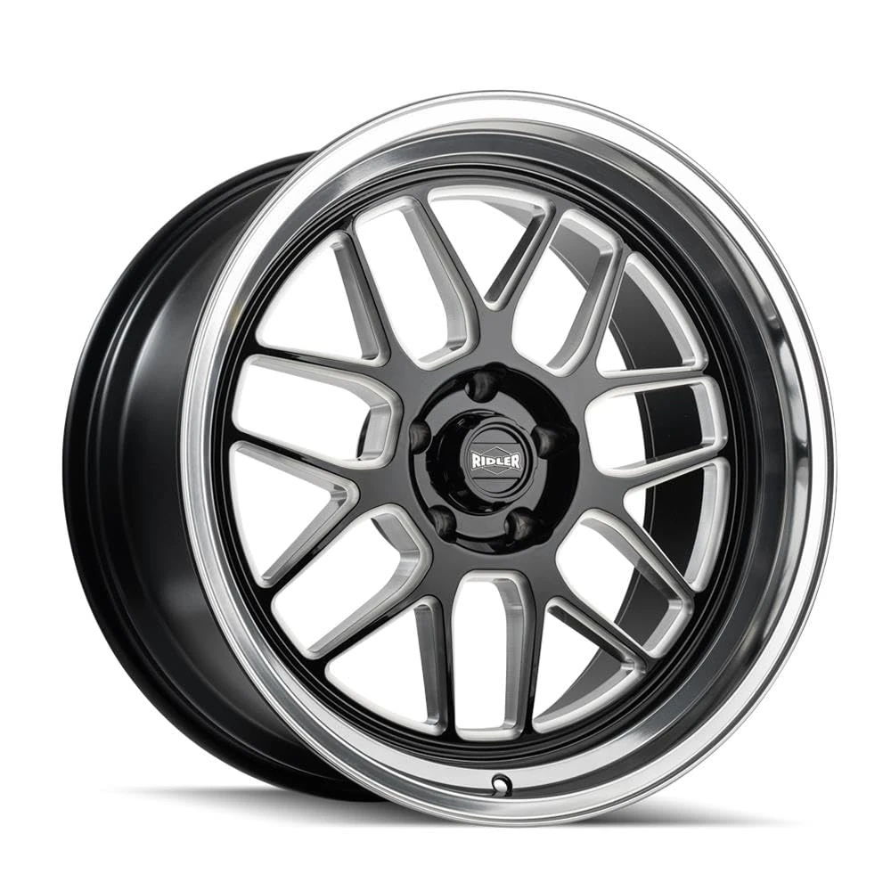RIDLER 611 611 Gloss Black Milled with Diamond Cut Lip 20X10 5-120.65 0MM 83.82MM
