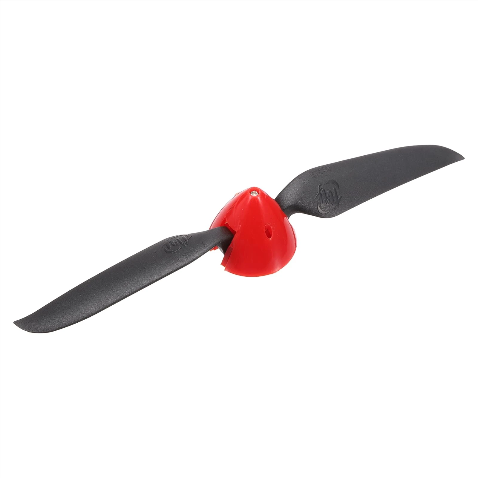 sourcing map 7.5x4 Inch RC Plane Propeller, RC Folding Propellers Spinner Size D33xH29mm 3.17mm Motor Shaft Dia 2-Vane with Nylon Plastic Spinner for Airplane Helicopter(Black Red)