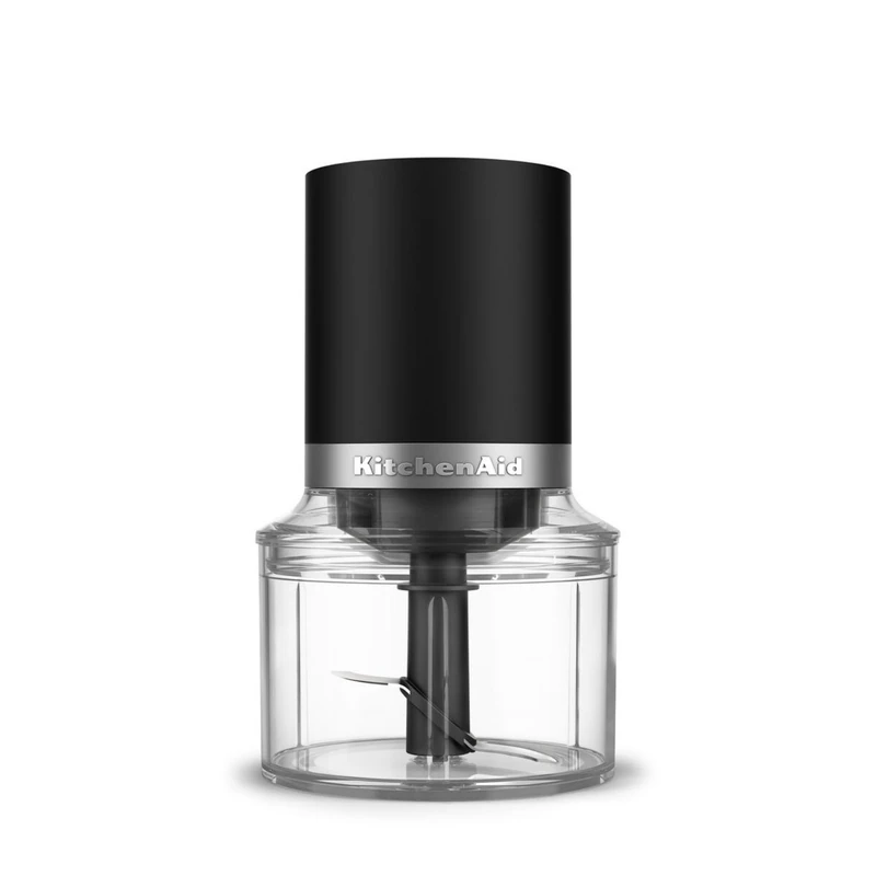 KitchenAid Go 5KTCR350 Cordless Top-Down Chopper, 3.5 Cup, 0.83L Capacity, Chop, Mix & Puree, Dishwasher Safe, Battery & Charger Sold Separately, Matte Black