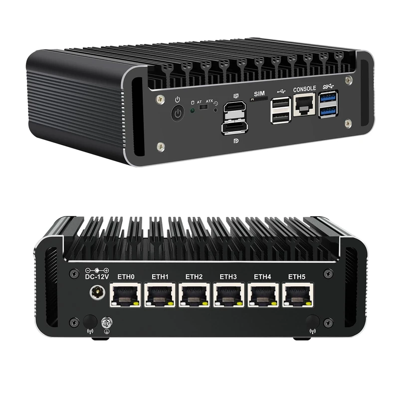 SIENSNET Firewall Mini PC J6413 Six-Network Port I226 LAN 6x2.5G Soft Router Appliance DDR4 Mini Host Industrial Automation/Retail/Smart City