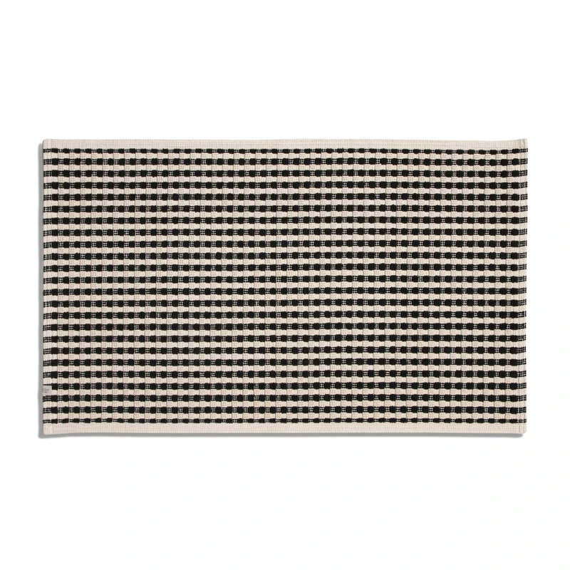 MÖVE New Heritage Stripes Bath Mat, 60 x 100 cm, 90% Cotton and 10% Polyester, Nature/Black