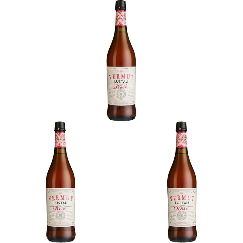 Lustau Vermut Rosado Rosé Vermouth, 75cl, 15% ABV, Dry Vermouth from Jerez Spain, Blend of Three Wines, Complex and Distinctive Red Vermouth, Drink Chilled or In Martini (Pack of 3)
