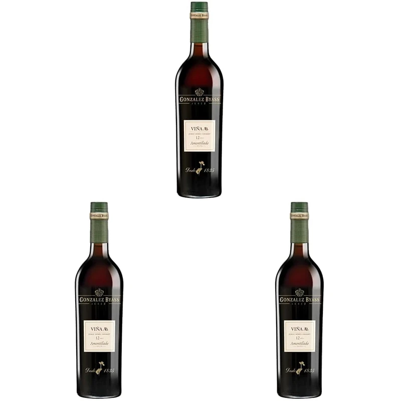 Gonzalez Byass Vina Ab Amontillado Sherry 750 ml (Pack of 3)