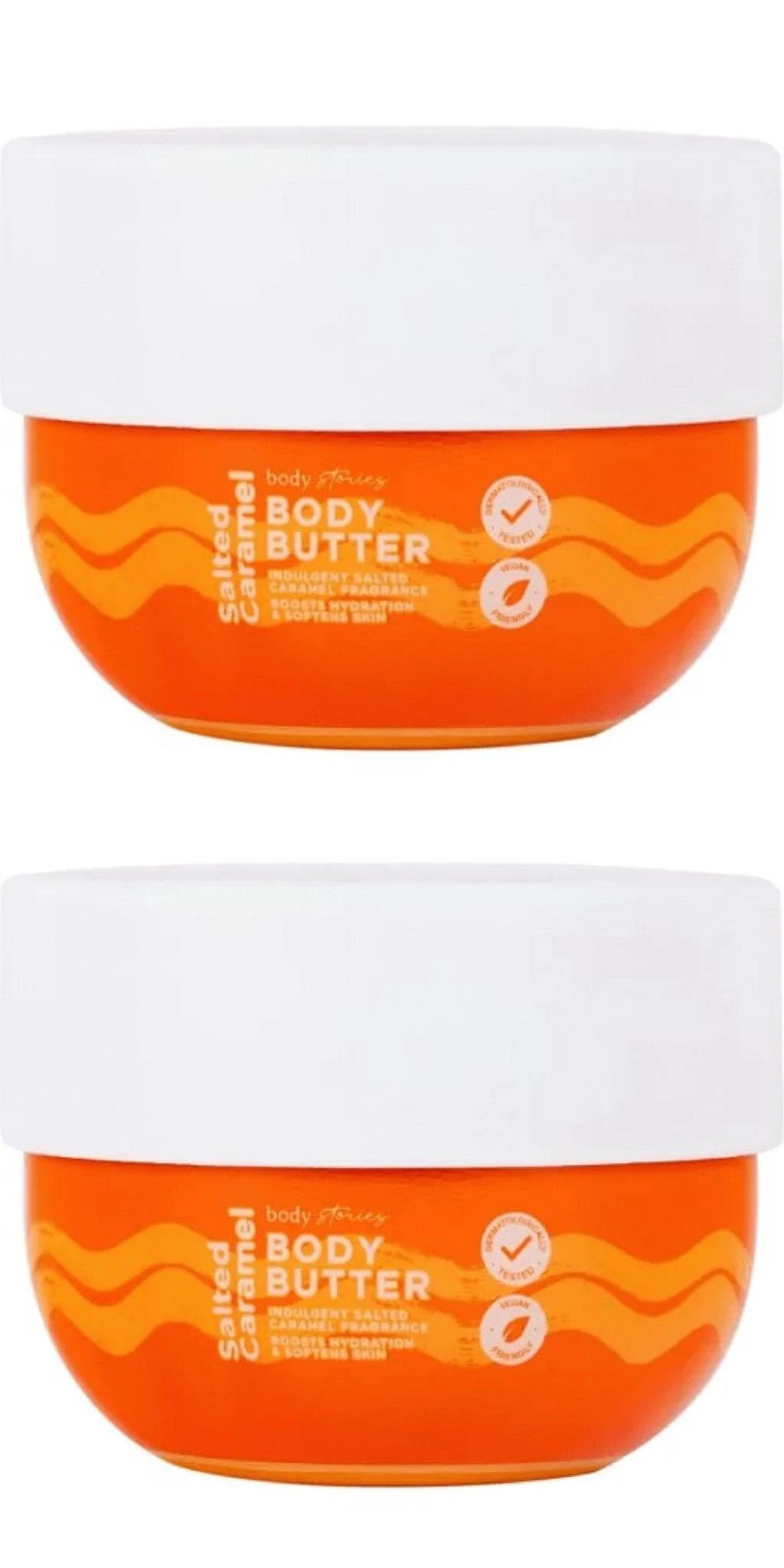 Body Storiēs Salted Caramel Body Butter - Dermatologically Tested & Vegan | 200mL Each [TWIN PACK]