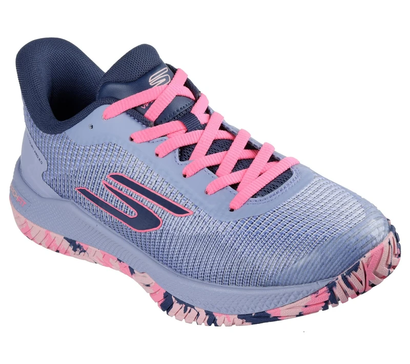 Skechers Women's Viper Court Pro 2.0 Pickleball-Shoes, Gray Synthetic/Textile/Lavender Trim, 5 UK