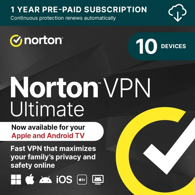 Norton VPN Ultimate 2026 | 10 Devices | 1 year subscription with automatic renewal | Code by email