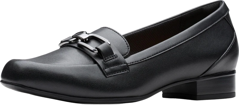 Clarks Women's Juliet Echo Loafer, Black Leather, 3.5 UK