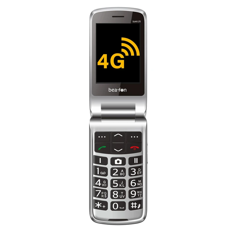 Beafon, SL645, LTE 4G, Silverline, Senior Mobile Phone SOS Emergency Call Button, Folding Mobile Phone, XXL Interior Display 2.8 Inch (7.11 cm) / XXL Colour Exterior Display 1.77 Inch (4.49 cm - Image 1