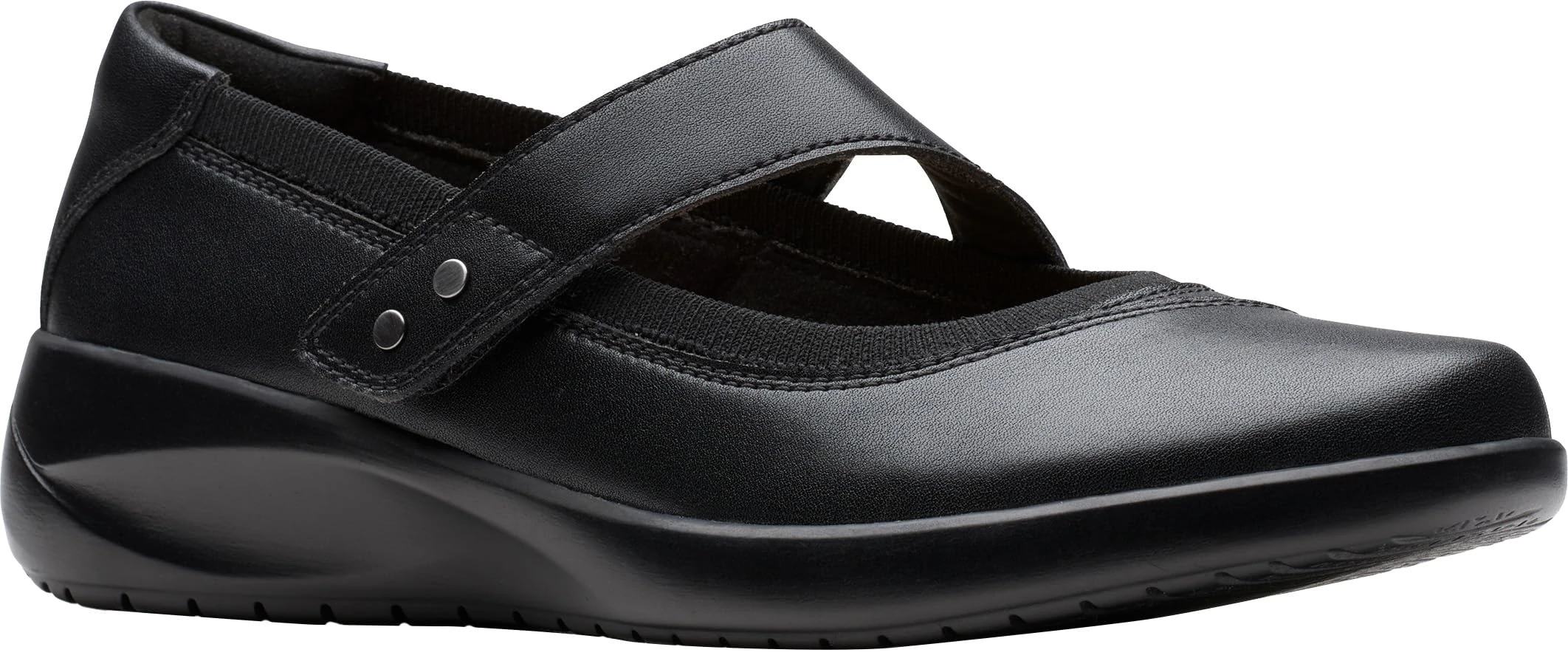 Clarks Women's Kaetlyn Mary Jane Flat, Black Leather, 8.5 UK