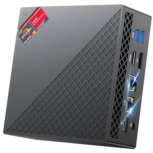NiPoGi AM06 PRO Mini PC АMD Ryzen 7 5825U (8C/16T, Up to 4.5GHz), 16GB DDR4 512GB M.2 SSD Mini Desktop Computer, АMD Radeon Graphics Card 2000MHz, Triple Display 4K, WiFi 6, Dual LAN, DP