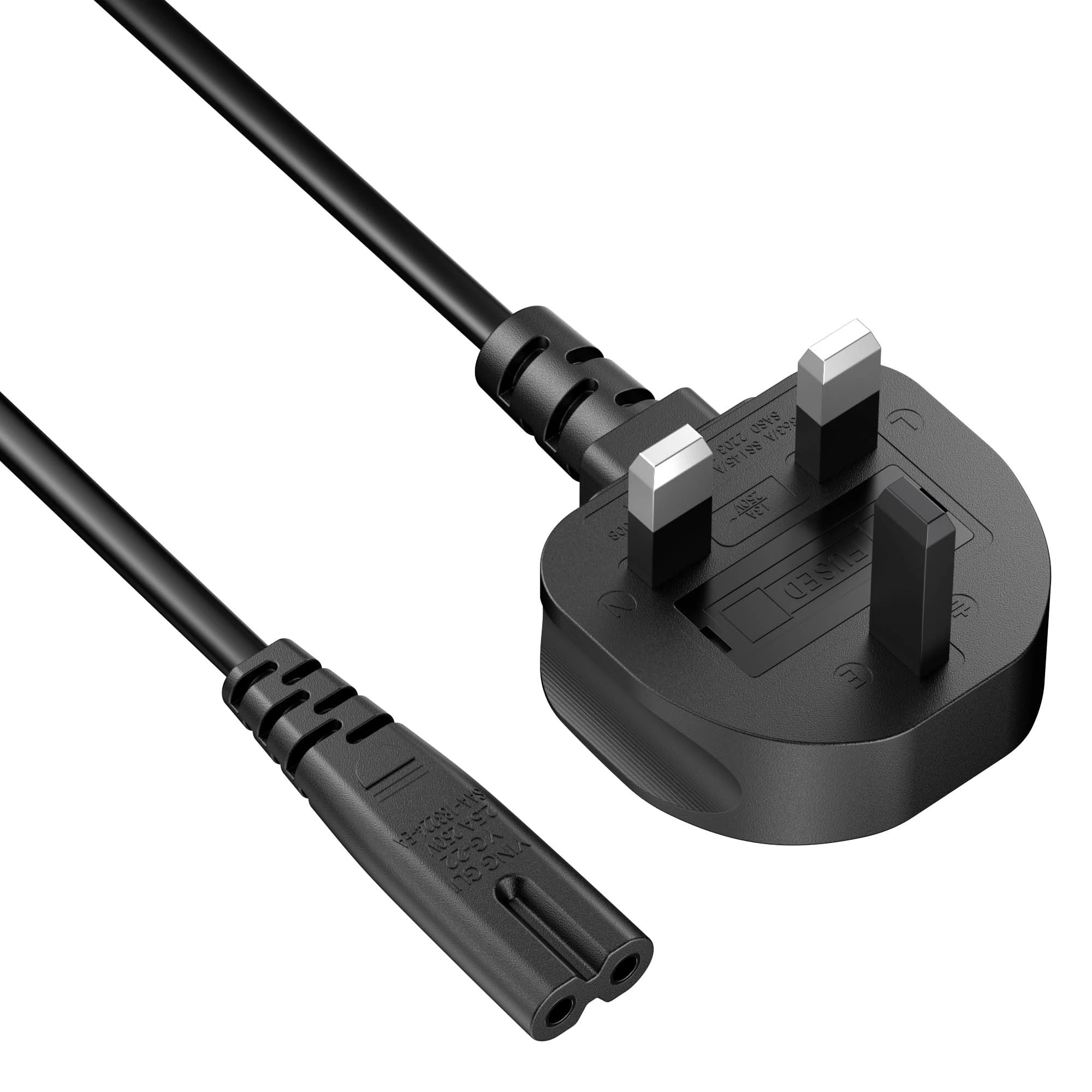 Figure 8 Power Lead 1.8m, 2 Pin Core Figure 8 Power Supply Cord, Figure 8 IEC-C7 AC Cable Lead UK Plug for PC Monitor,PS5,PS4,PS3,DVD,Printer,Samsung Philips LG Sony TV,Xbox Consoles,Camera (1.8M)