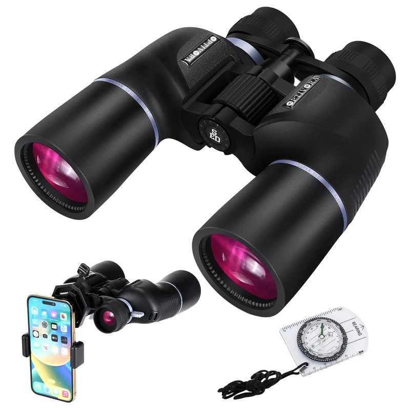 OPTIVORA 10-32x Variable Magnification Zoom Binoculars for Adults High Power with BAK4 Telescope Lens and 60MM Large Objective Lens,Perfect for Use as Binoculars for Bird Watching,Stargazing,or Hiking