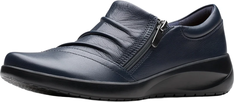 Clarks Women's Kaetlyn Mila Loafer, Navy Leather, 3.5 UK