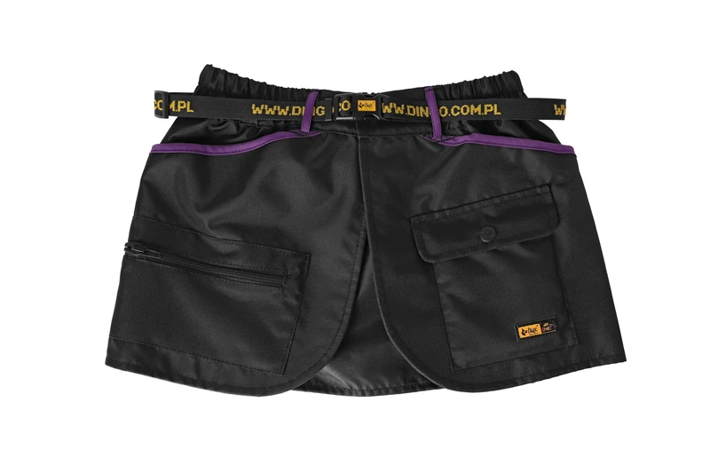 Dingo Waldemar Rutkowski Dog Trainer Belt with Four Practical Pockets, Adjustable Waist Strap, Waterproof, Black with Purple Trim – Size S (16473)