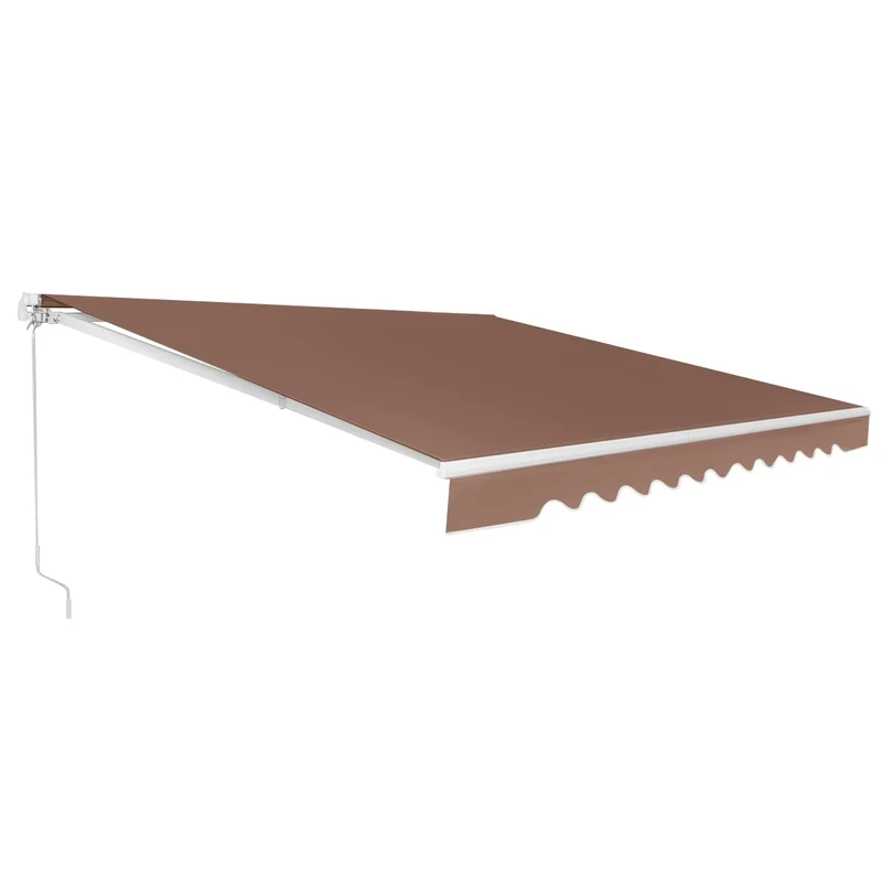 FANTASK Awning 5-35° Angle Adjustable, Sun Awning with a Long Crank Handle, UPF50+ Patio Awning 300 x 250 cm (Brown)