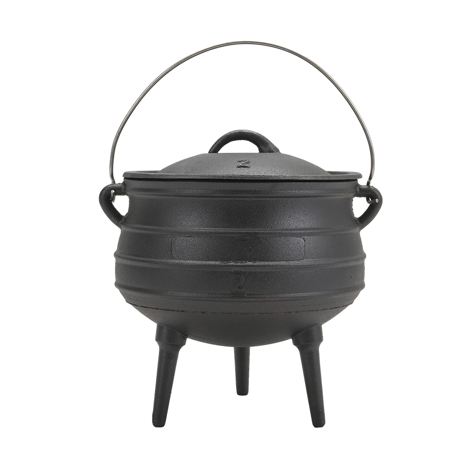 Warmiehomy Cast Iron Cauldron,6L African Potjie Pot with Lid,3 Long Legs Cauldron Dutch Oven for Outdoor Camping Cooking