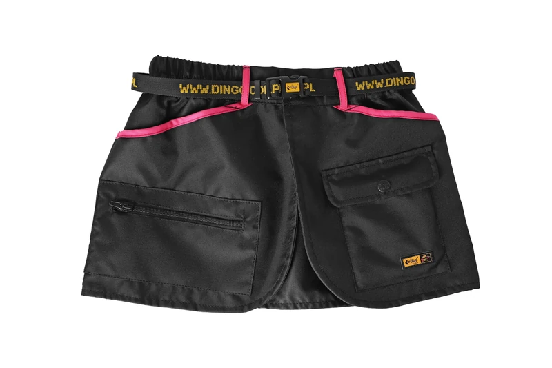 Dingo Waldemar Rutkowski Dog Trainer Belt with Four Practical Pockets, Adjustable Waist Strap, Waterproof, Black with Pink Trim – Size L (16478)