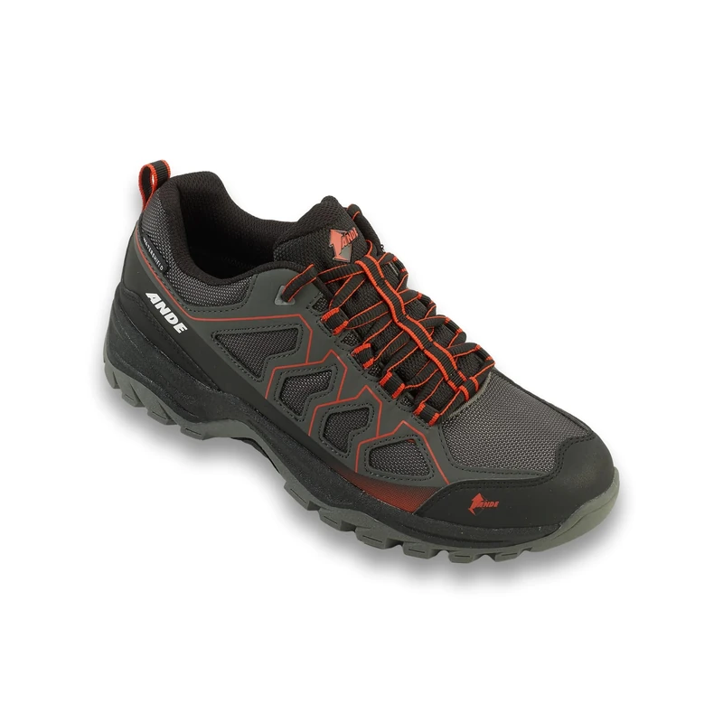 Ande Unisex Cobra Low Wp Trekking Shoe, Anthracite Red Orange, 4 UK