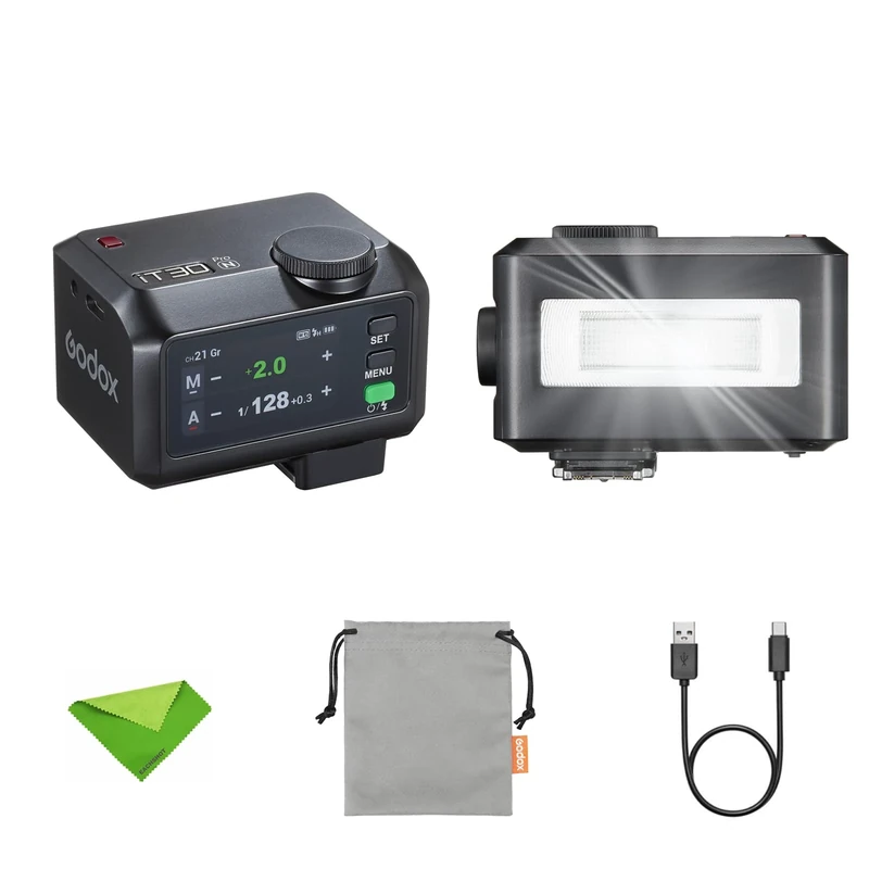 Godox iT30Pro N iT30Pro-N TTL Flash for Nikon Camera, GN15 1.5s Recycle Time, 560 Full Power Flash, 1/8000 HSS, 2.4G Wireless, Built-in Lithium Battery, 2.8″ Full-Color Touchscreen Speedlight (Black)