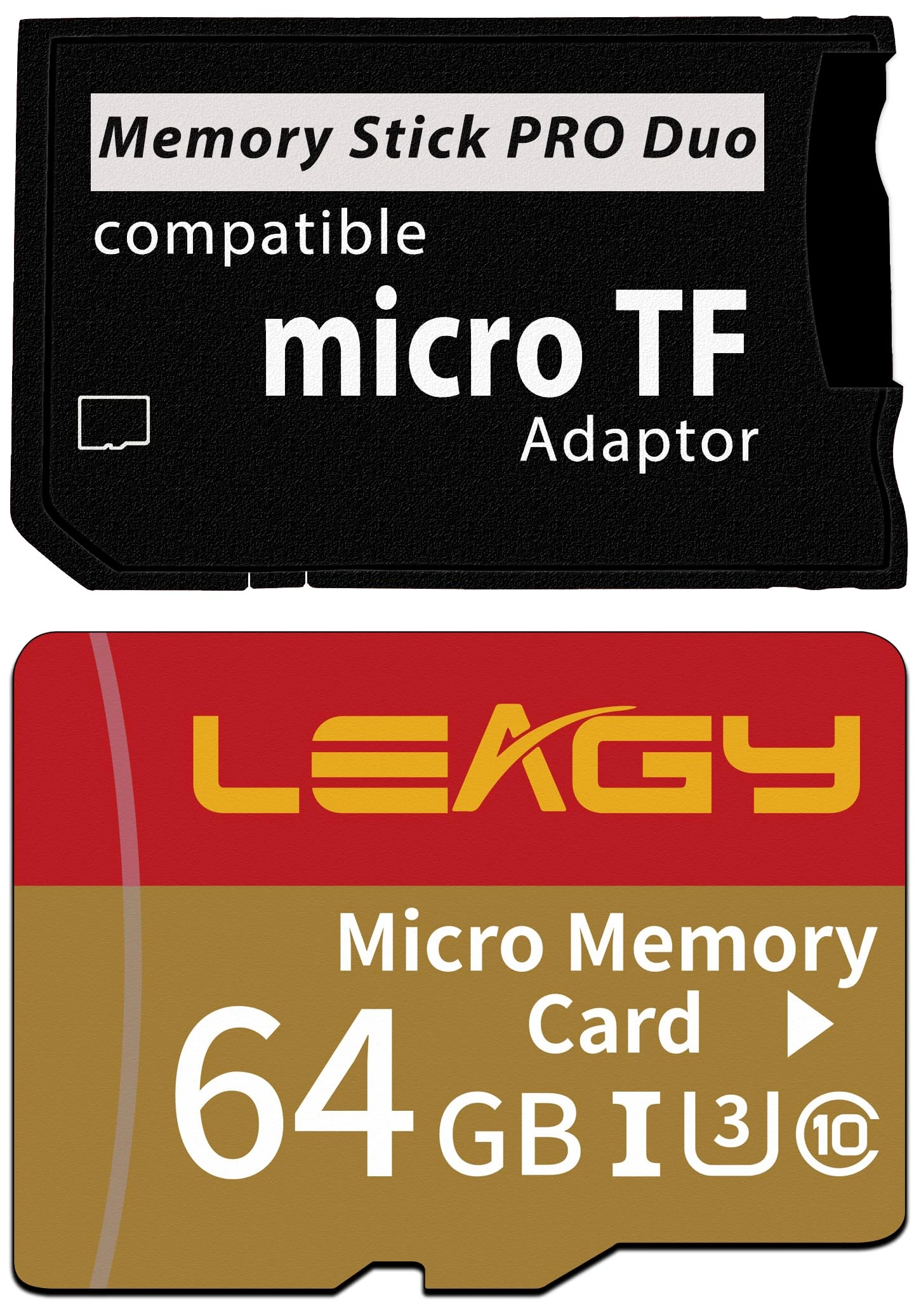 PSP Memory Stick Adapter with 64GB Micro SD Card, Micro SD/SDHC/SDXC to Memory Stick PRO Duo MagicGate Card Compatible with PlayStation Portable, Camera, Handycam, Cell Phone & PSP 1000/2000/3000