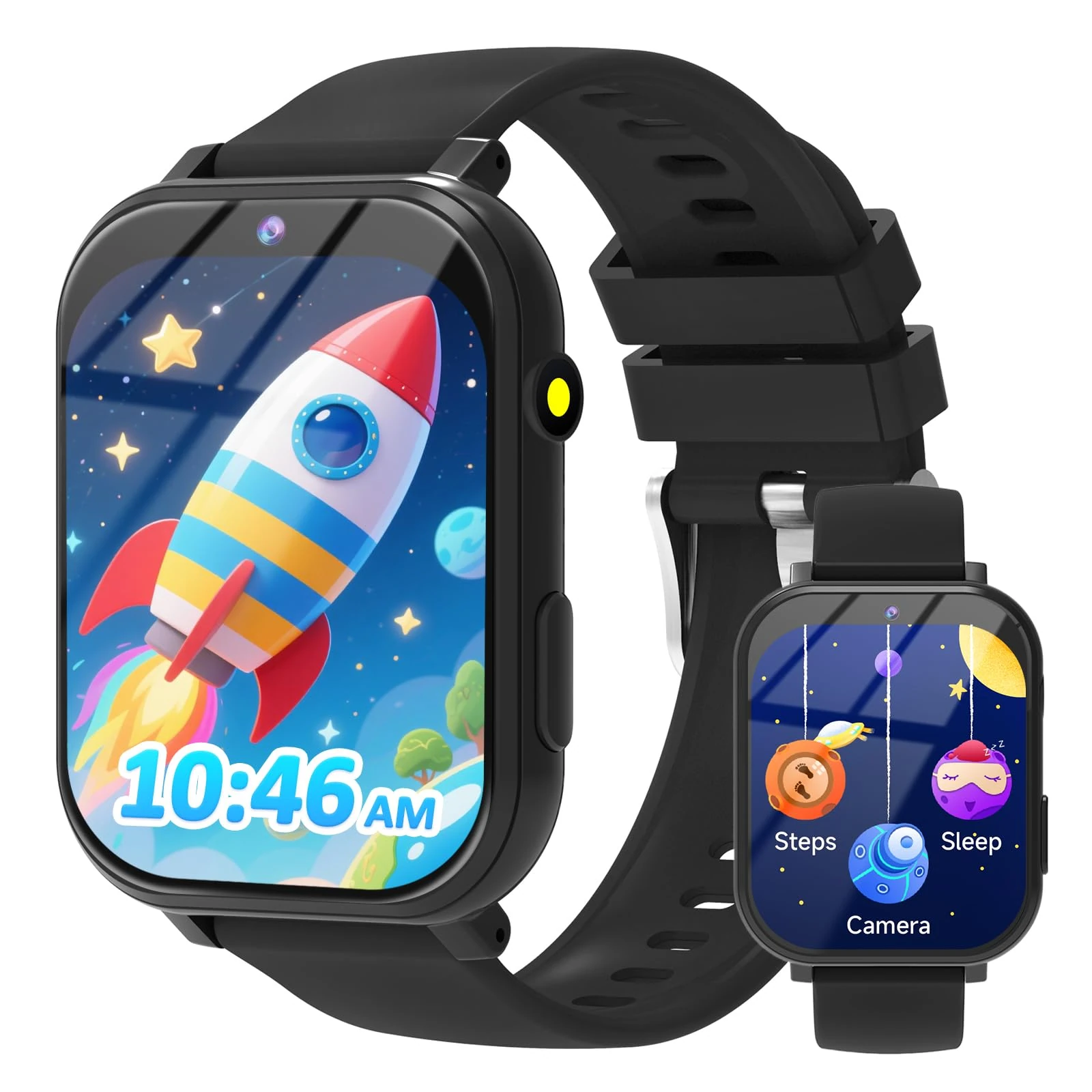 clleylise Smart Watch for Kids Smart Watch for Boys Girls - 18 Games, 8W Camera, Step Counter & Sleep Monitor - (Ages 4-11) with Touchscreen, 300mAh Battery & No Internet Required (Black)