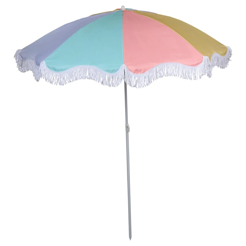 Arti Casa Beach Parasol Diameter 160 cm – Adjustable Pole 115 – 190 cm – Lightweight Parasol with Coloured Canvas – for Beach, Garden or Travel – UV Protection Outdoor