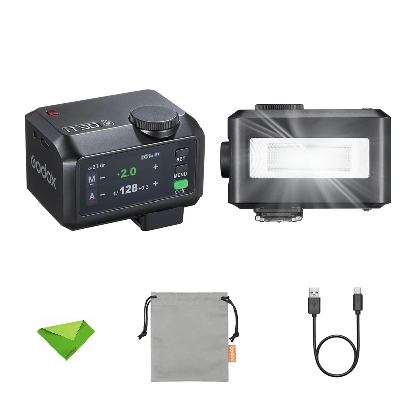 Godox iT30Pro F iT30Pro-F TTL Flash for Fujifilm Camera, GN15 1.5s Recycle Time, 560 Full Power Flash, 1/8000 HSS, 2.4G Wireless, 2.8″ Full-Color Touchscreen Speedlight (Black)