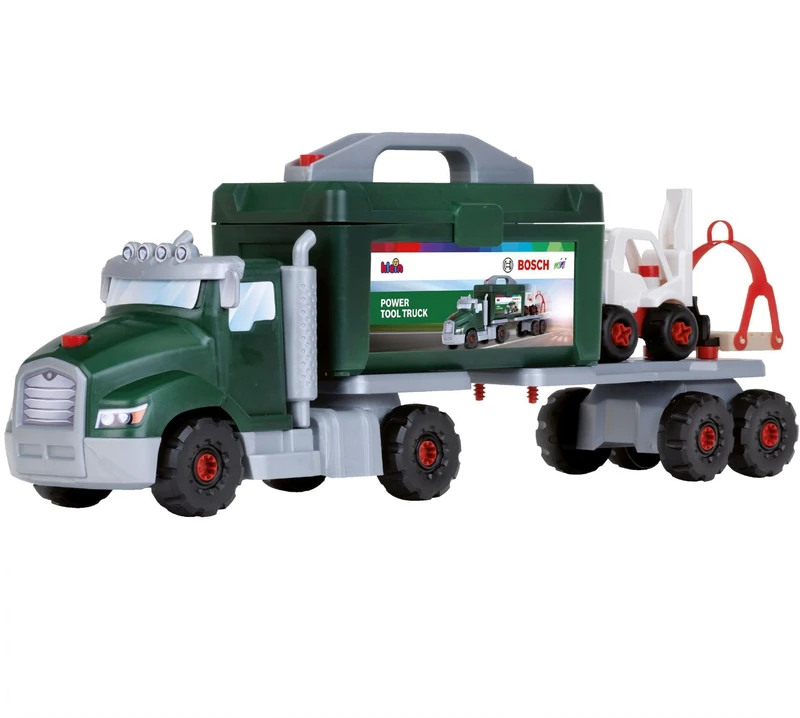 Theo Klein 8626 Bosch screw truck play set with torque screwdriver I construction toys with tools, forklift and crane I Dimensions: 70 cm x 13.83 cm x 22.25 cm I Toys for children aged 3 and over - Image 1