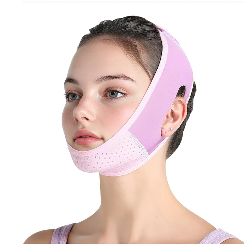 Probuk V-Line Lifting Mask, Reusable Double Chin Reducer, Face Slimming & Jawline Sculpting, Anti-Aging Chin Strap for Firm Lifted Skin, Comfortable & Adjustable Design, for Women & Men（Purple） - Image 1