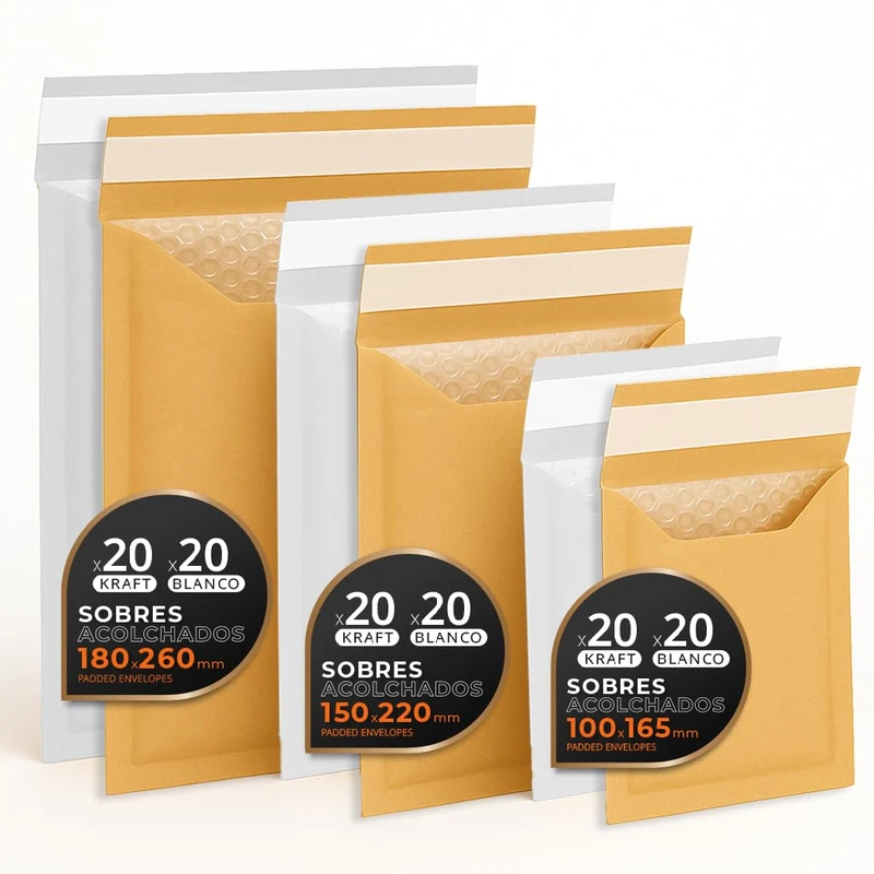 Ofituria Padded Envelopes - 120 Pack Multi-Size Mailers