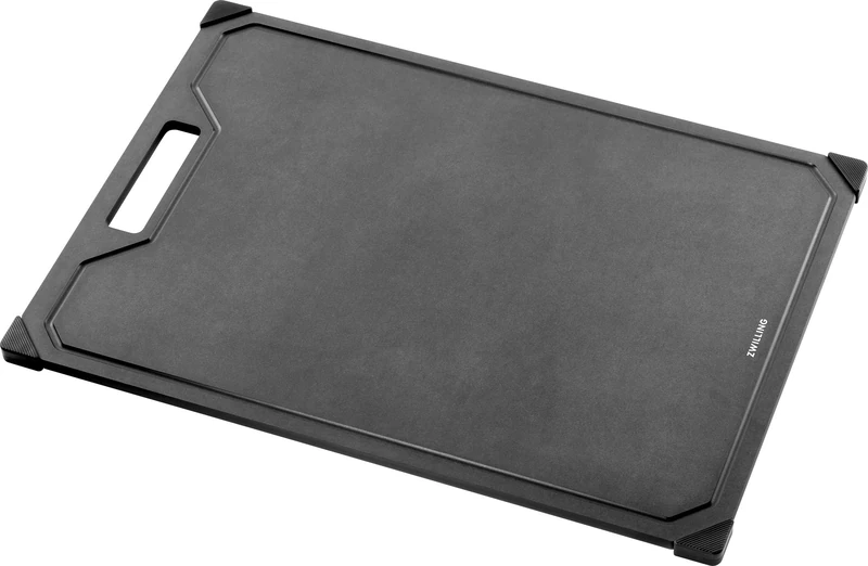 ZWILLING 42 x 30 cm Fibrewood Chopping Board with Juice Groove, Non-Slip, Dishwasher Safe, Black