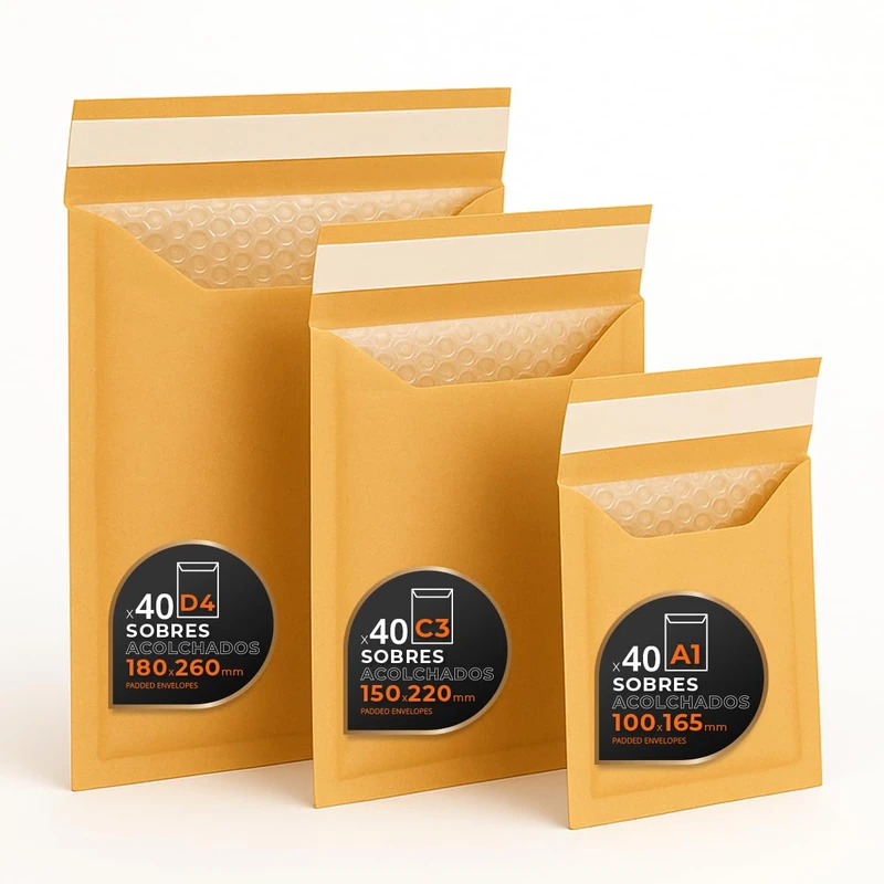 Multi-Size Kraft White or Both Padded Mailing Envelopes with Bubble Inner - Pack S - Ophituria (120 Envelopes)