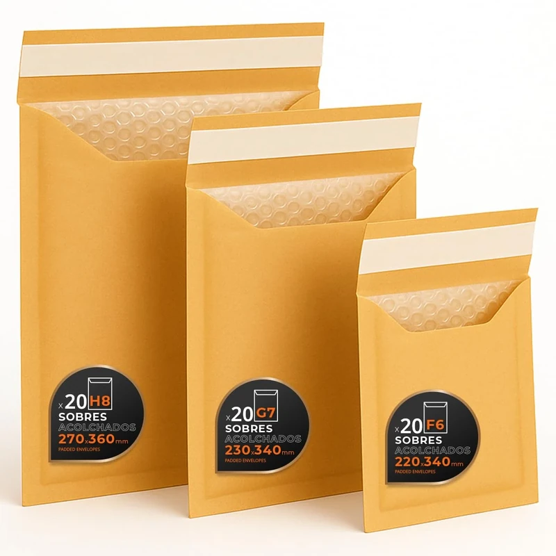 Padded Envelopes for Mailing, Multi-Size (3 Sizes), Kraft, White or Both - Self Seal - Paper Envelopes with Bubble Interior, Ideal for Mailing - Pack L - Ophituria (Kraft, 60 Envelopes)