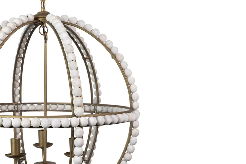 Bolas Metal Madera Pie Lamp, 34 x 35 x 170 cm