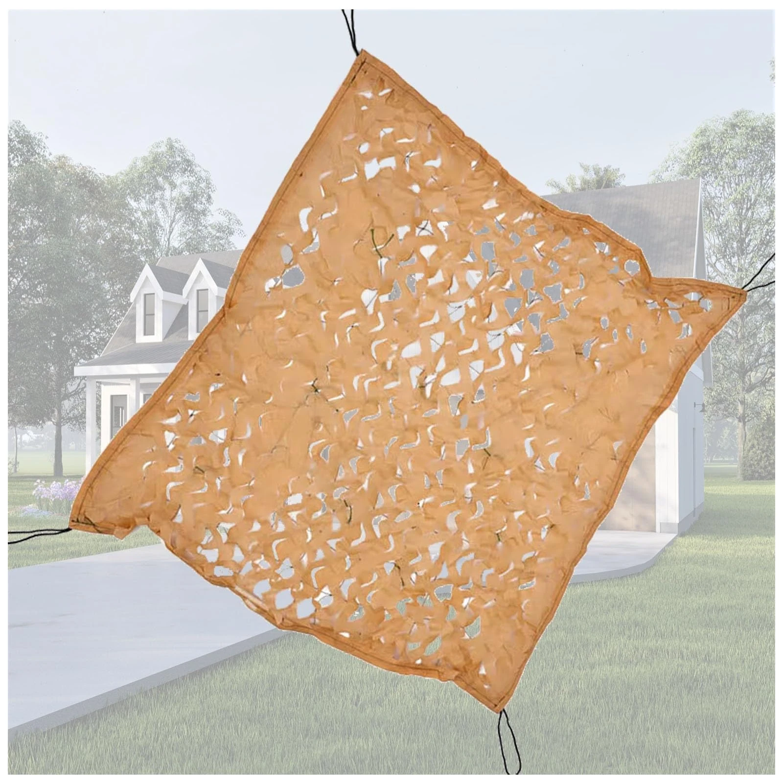 WZDXFNLD Camouflage Net Camo Netting Sand Lightweight Oxford Fabric Mesh Nets for Decorations Courtyard Sunscreen Camping Photo Shelter Party Exhibit Backdrop Paintball Ceiling Fence(16m x 20m)