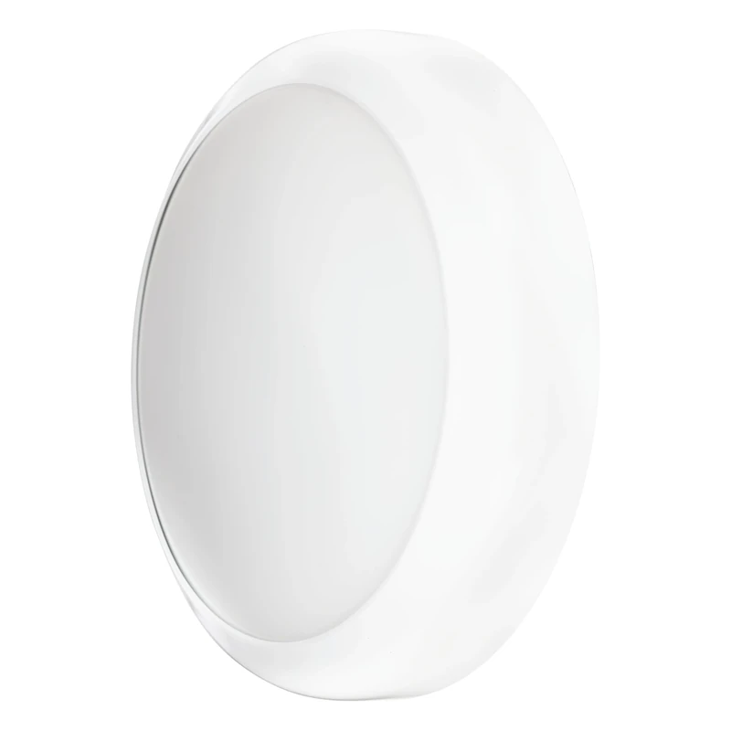 TCP Microwave Sensor Bulkhead Indoor/Outdoor Wall & Ceiling Light For Commercial and Residential Use (IP65), White