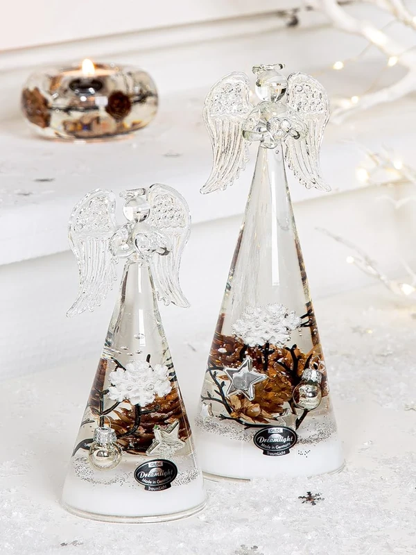 Pack of 6 Dreamlight, Tealight Candle Holder, UFO Medium, Shell Pattern, Glass, Beige, Natural Colours, PU 6, H. 5 cm, D. 12 cm