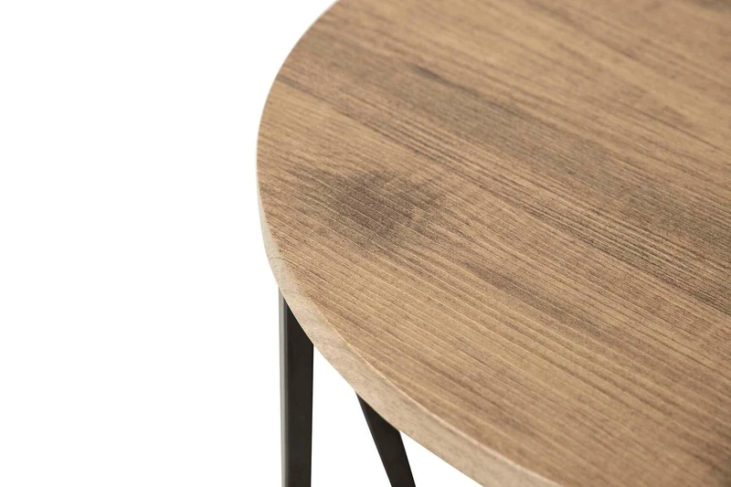 AlexandreHouse MESA DE CENTRO MDF METAL VINYLO 60 x 60 x 40 cm