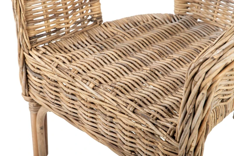 AlexandreHouse Butaca Ratan Madera Cojin Beige 60 x 56 x 76 cm