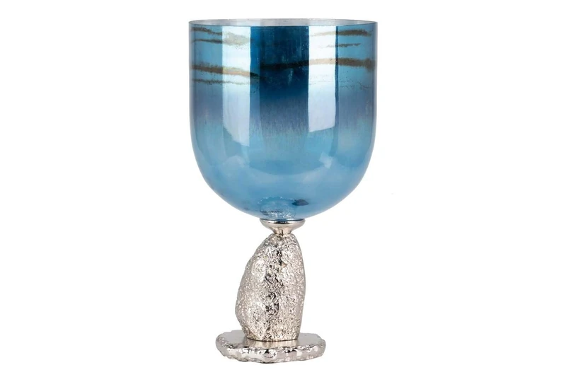 AlexandreHouse Jarron Crystal/Aluminium Dorado 25 x 25 x 101 cm